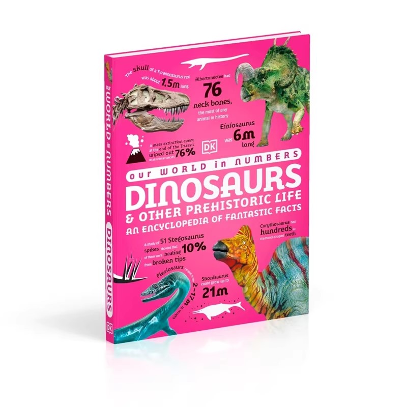 英文原版 DK百科 数字世界 恐龙和史前生物 Our World in Numbers Dinosaurs and Other Prehistoric Life 精装大开本