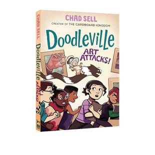 英文原版 #2 Doodleville Art Attacks!  全彩漫画绘本图画书 艺术启蒙 教师推荐青少年课外推荐阅读图像式小说