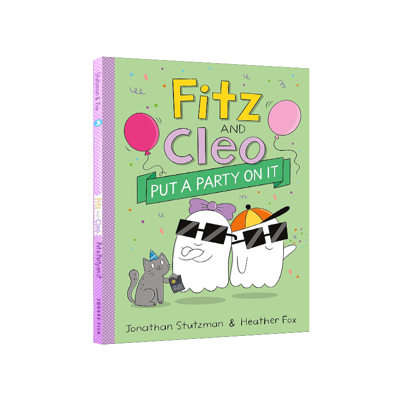 英文原版 Fitz and Cleo#3 Put a Party on It 鬼鬼系列 菲兹和克莱奥 全彩漫画章节书 小学课外阅读故事书