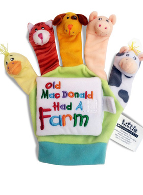 英文原版儿童手偶书 old macdonald had a farm 儿歌玩具手指偶书 吴敏兰 书单绘本123 亲子互动游戏边玩边学宝宝玩具