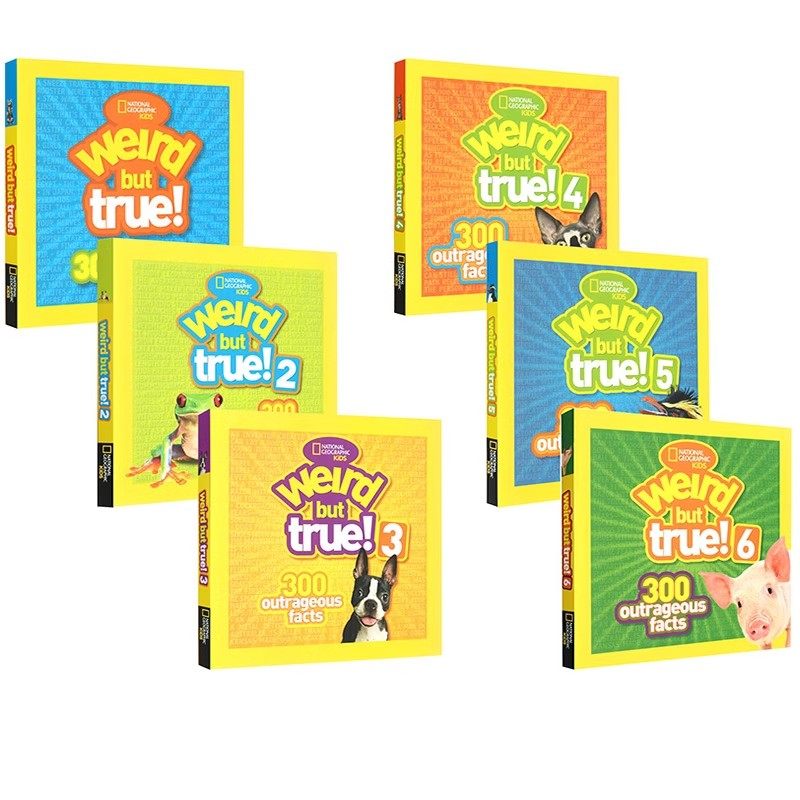 英文原版 Weird But True Mega-Set 1-6 300 世界真奇妙系列 6册 中小学生英语课外扩展阅读读物 少儿科普百科全书平装图鉴书