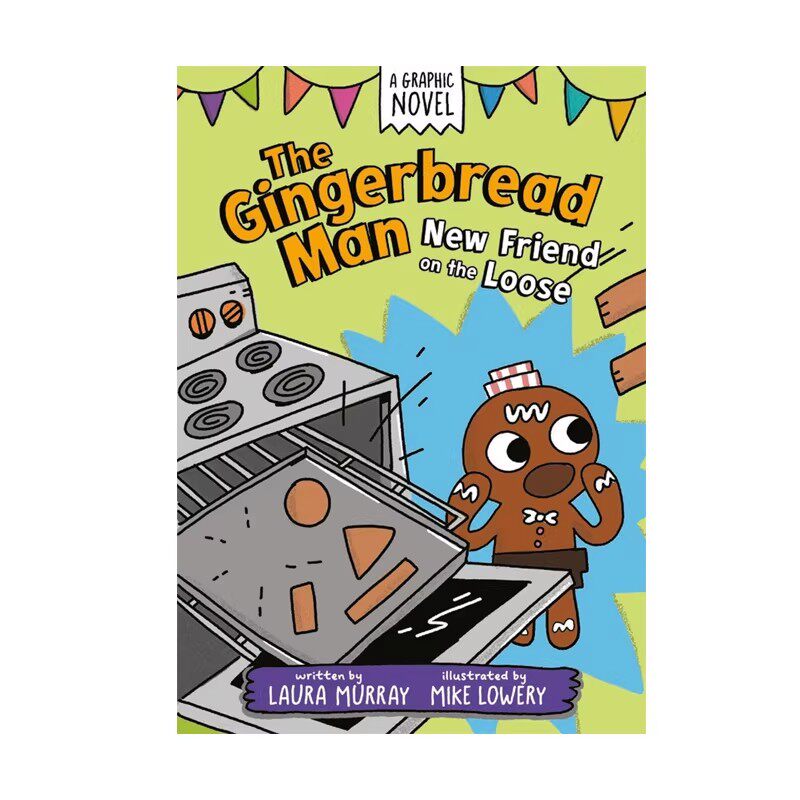 预售 英文原版 The Gingerbread Man #4: New Friend on the Loose 姜饼人冒险  儿童全彩漫画绘本 课外阅读故事书