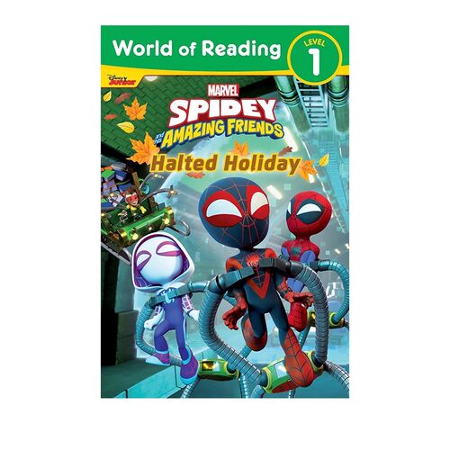 英文原版 World of Reading: Spidey and His Amazing Friends: Halted Holiday  蜘蛛侠 分级绘本图画书 漫威阅读世界