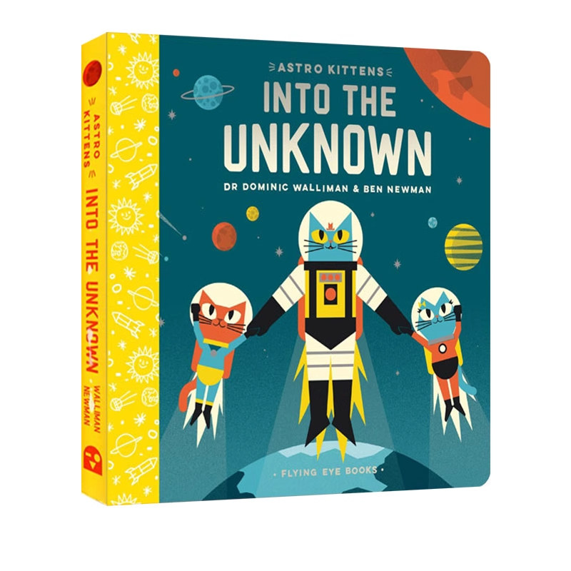 英文原版 太空猫 Astro Kittens:Into The Unknown 纸板书 STEM 少儿天文科普图画故事绘本