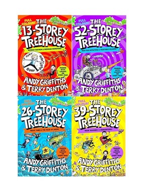 小屁孩树屋历险记全彩漫画小说4册  The 13 26 39 52 Storey Treehouse 13册章节小说（可单拍） 疯狂树屋历险记桥梁书 英文原版
