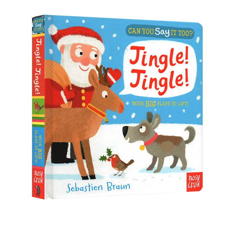 英文原版绘本 Can You Say It Too? Jingle Jingle 你也可以这样说吗 重复句型 圣诞节 儿童英语启蒙纸板翻翻操作书 Nosy Crow