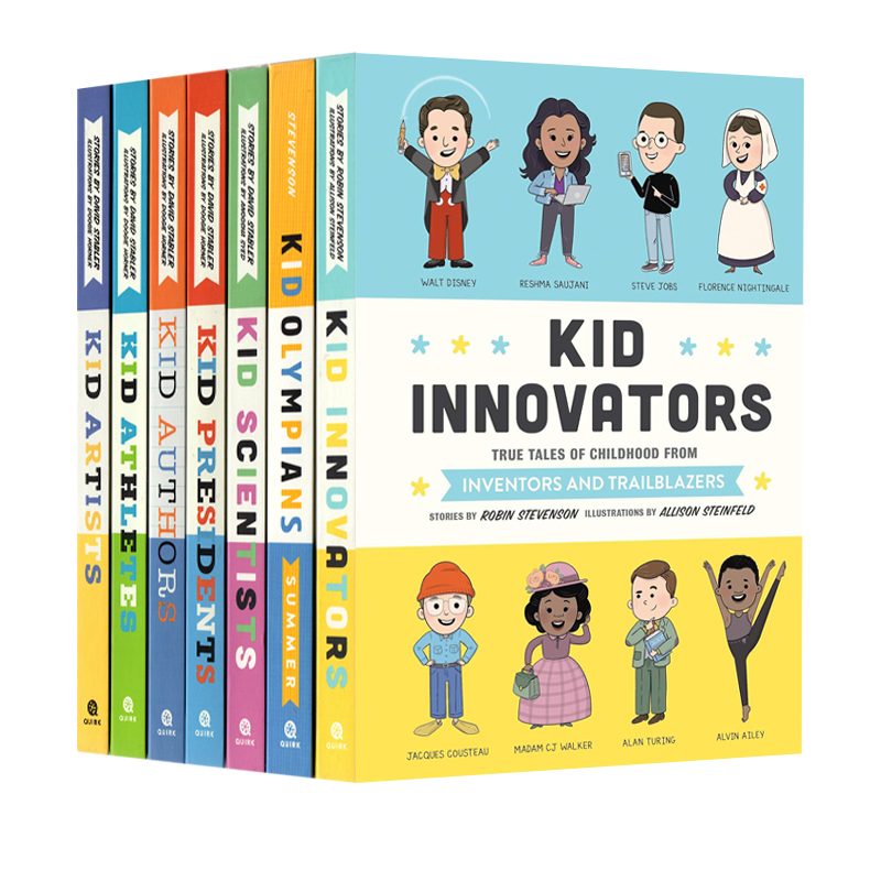 Kid Olympians 童年趣事 8册 精装 名人童年故事人物传记 彩色美绘版 比尔盖茨 托尔金 爱伦坡 达芬奇 毕加索