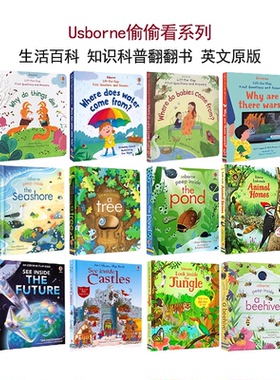 【140选3】Usborne Questions and Answers 你问我答儿童启蒙读物 英文原版 Peep Inside 科学科普翻翻书 Look See 偷偷看纸板书