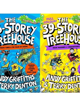 英文原版 树屋故事 The 26 39 Storey Treehouse Colour Edition 小屁孩树屋历险记全彩版2册 漫画风故事章节书