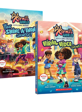 英文原版 Karma's World Viral Video Showdown 2册合售 儿童幽默友谊主题 中小学课外阅读章节读物