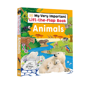 Flap 动物 Lift DK互动小百科 Book 纸板翻翻书 Very 英文原版 儿童科普百科 Important Animals the