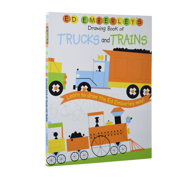 英文原版 Ed Emberley's 跟创意大师一起玩拼贴 Drawing Book of Trucks and Trains 吴敏兰推荐 儿童艺术启蒙绘本 学画画