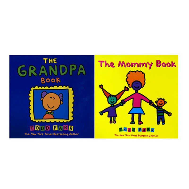 英文原版 The Mommy Book 淘弟有个大世界 Todd Parr 家庭亲子关系绘本 2册 儿童礼仪情商教育绘本 大开本图画故事书