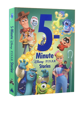 英文原版 皮克斯5分钟12个故事合辑 5 Minute Disney Pixar Stories 迪士尼出品 精装 3-6岁 全彩绘本 儿童故事合集