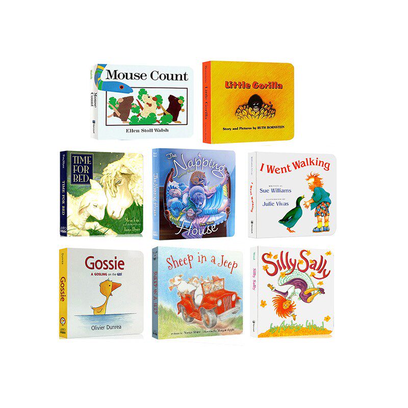 hmh出版社启蒙绘本8册 gossie 小鹅戈西 打瞌睡的房子 silly sally我