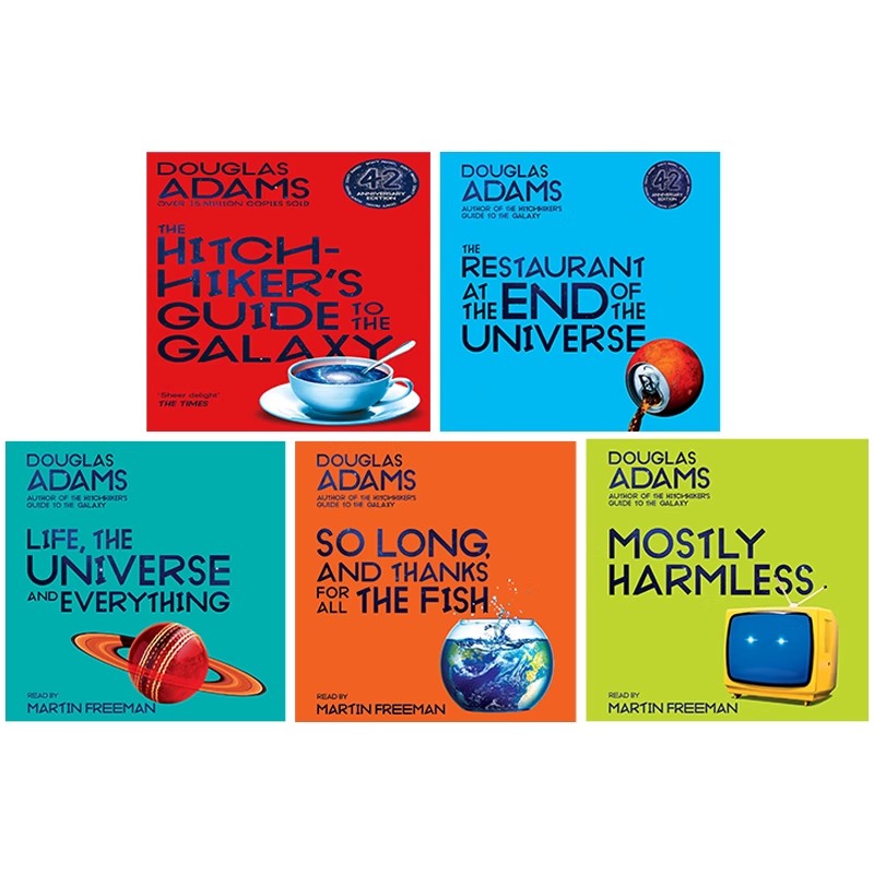 预售 英文原版 The Hitchhiker's Guide to the Galaxy Boxset 银河系搭车客指南全集套装 5册 科幻小说 Douglas Adams