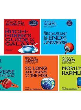 预售 英文原版 The Hitchhiker's Guide to the Galaxy Boxset 银河系搭车客指南全集套装 5册 科幻小说 Douglas Adams