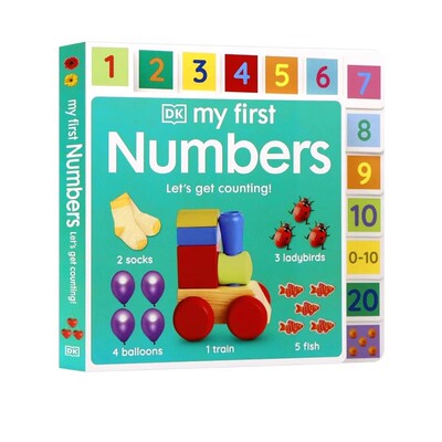 DK出版 我的首本数字书 My First Numbers Let's Get Counting! 儿童启蒙认知标签纸板书 主题式词汇认知