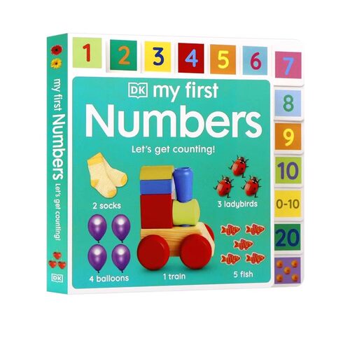 DK出版 我的首本数字书 My First Numbers Let's Get Counting! 儿童启蒙认知标签纸板书 主题式词汇认知