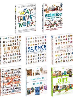 英文原版 DK 大自然的时间表 Timelines of Nature 历史年表 History Year by Year 科学年表 Science Year by Year 青少年科普