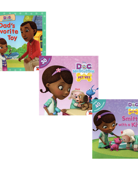 英文原版 迪士尼玩具小医生 3册 Disney Doc Mcstuffins Pet Vet/Smitten with a Kitten 儿童启蒙图画故事书