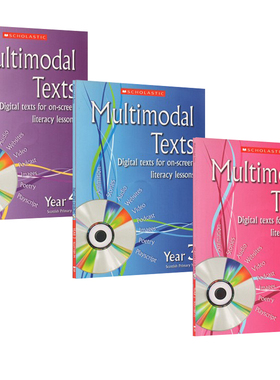 【孤品清仓】英文原版 Multimodal Texts Year 2-4年级 3册套装混合媒体课程教学指南附CD 学校跨课程教学材料 教师用书Scholastic