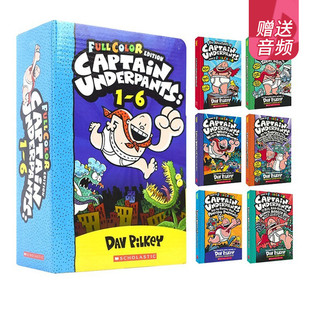 英文原版 内裤超人队长 Captain Underpants Color Edition 1-6盒装 全彩平装漫画 我的校长是超人 Dav Pilkey