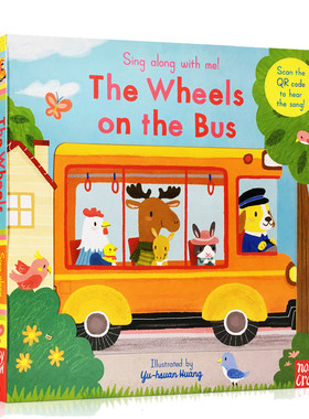 英文原版 The Wheels on the Bus 巴士上的轮子 机关纸板操作拉拉书 Sing Along With Me 欧美经典儿歌 欢唱童谣 亲子互动低幼启蒙