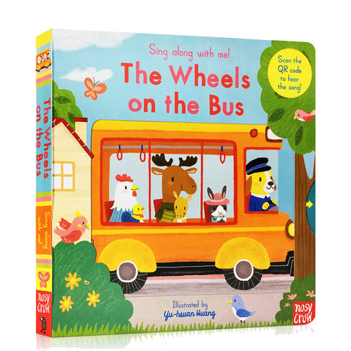 英文原版 The Wheels on the Bus 巴士上的轮子 机关纸板操作拉拉书 Sing Along With Me 欧美经典儿歌 欢唱童谣 亲子互动低幼启蒙