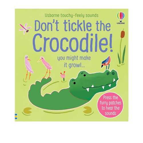英文原版 Don't Tickle the Crocodile! 别给鳄鱼挠痒痒 纸板触摸发音书 儿童触觉感官认知 低幼启蒙认知 尤斯伯恩 Usborne