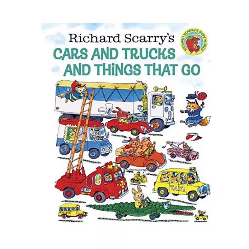英文原版 Cars and Trucks and Things That Go 斯凯瑞金色童书 咕噜咕噜转 理查德·斯凯瑞