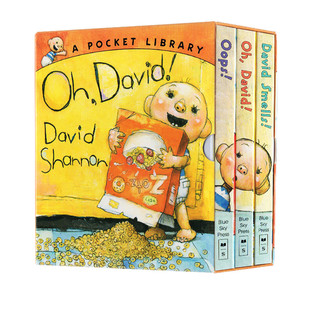 Oops Oh David smells 大卫3册盒装英文原版绘本 David Shannon 宝宝手掌纸板故事书 吴敏兰绘本123书单 亲子情商英语启蒙家庭早教