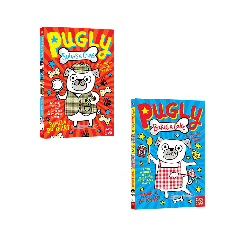 预售 英文原版 Pugly series 哈巴狗系列 2册 儿童幽默桥梁章节小说  伊兹和朋友们同作者 Pamela Butchart
