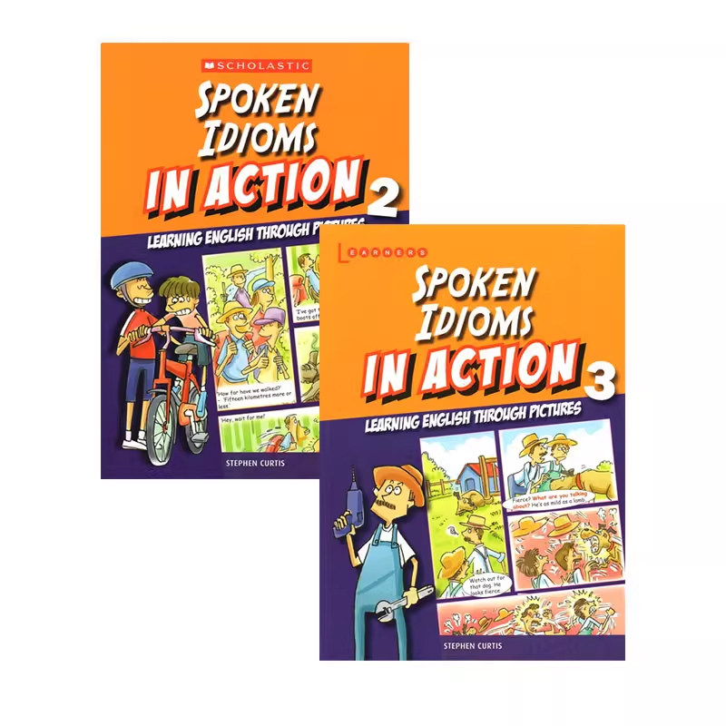 口语谚语 学乐出品 Scholastic In Action Spoken Idioms 画里画外轻松学英语 2册漫画版图解英语 英文原版