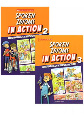 口语谚语 学乐出品 Scholastic In Action Spoken Idioms 画里画外轻松学英语 2册漫画版图解英语 英文原版