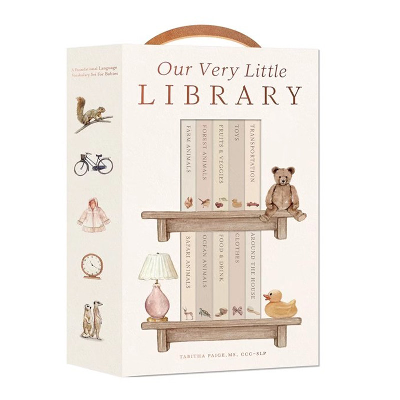 我们小小的图书馆棋 套装 Our Very Little Library Board Book 纸板书 英文原版 婴儿基础语言词汇套件