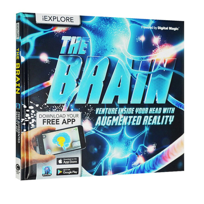 英文原版 iExplore Brain 科学跑出来系AR系列 大脑 3D实境虚拟现实互动书