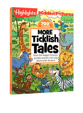 Highlights 英文启蒙教育活动游戏书 More Ticklish Tales 内含700多个贴纸 儿童专注力全脑思维训练 经典视觉益智游戏