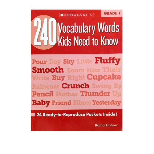 英文原版 240 Vocabulary Words Kids Need to Know Grade 1 小学一年级 Scholastic 学乐单词学习练习册 孩子需要掌握的240个词汇