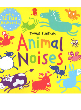 英文原版 Animal Noises With 12 fun flashjcards 动物的声音 附12张趣味闪卡 儿童启蒙认知绘本 儿童早教益智活动书