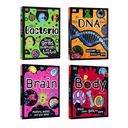 预售 英文原版 DK The Body/Brain/DNA/Bacteria Book 4册 人体器官/抵抗力 课外学习科普阅读精装儿童百科 身体运作知识