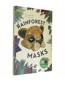 英文原版 Rainforest Masks 3D面具书 亲子互动游戏书