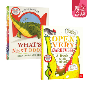 英文原版 What's Next Door/Open very carefully 2册合售 情绪情商培养 亲子共读 启蒙绘本图画书 大嘴鸟 Nosy Crow赠官方音频