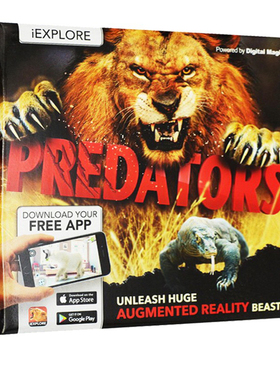 英文原版 iExplore Predators  科学跑出来AR系列 3D实境虚拟现实互动书