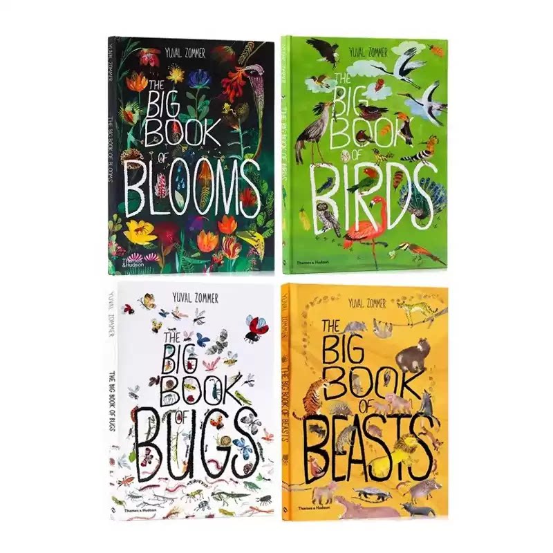 英文原版 自然科普艺术大书 4册 The Big Book of Birds鸟类/Bugs虫子/Beasts野兽 精装大开本 精美插图科普绘本