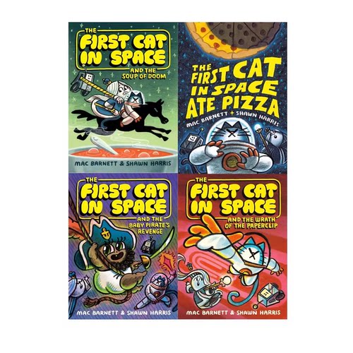 预售 英文原版 The First Cat in Space 4册合售  太空猫漫画 全彩漫画绘本图画书 冒险图像式章节小说 青少年课外阅读