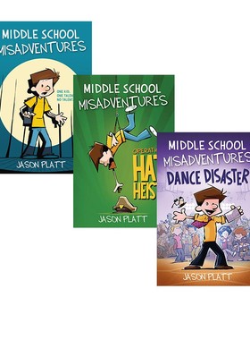 英文原版 Middle School Misadventures 中学校园里的倒霉事 全彩漫画绘本图画书 图像式小说 小布朗绘本