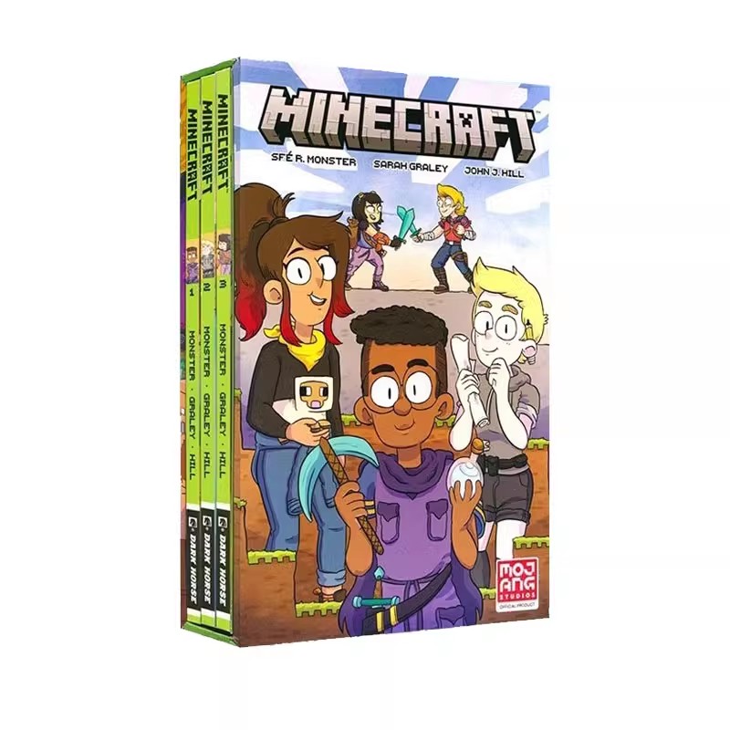 英文原版 Minecraft Boxed Set Graphic Novels我的世界官方漫画 1-3 3册盒装 正版课外阅读 儿童冒险故事游戏书