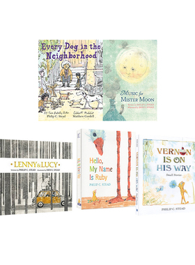 英文原版 Philip C. Stead  凯迪克大奖作家 Lenny & Lucy 菲利普.斯蒂德 精装 Vernon Is on His Way: Small Stories 月亮先生