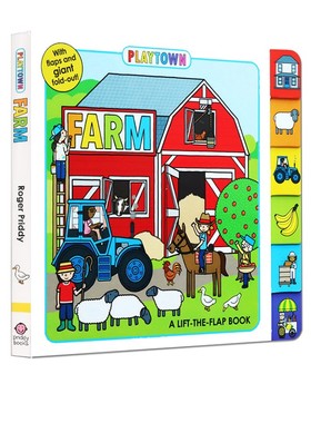 Playtown系列 Farm A Lift-the-Flap book 纸板翻翻书  边玩边学 幼儿启蒙绘本童书 儿童绘本 撕不烂纸板书